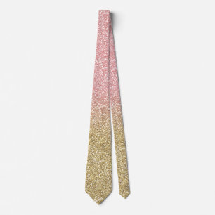 Elegant Gold & Rose Gold Glitter Sparkles Image Tie