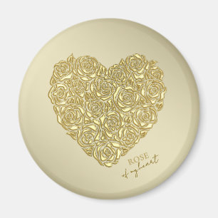 Elegant Gold Rose Of My Heart Magnet