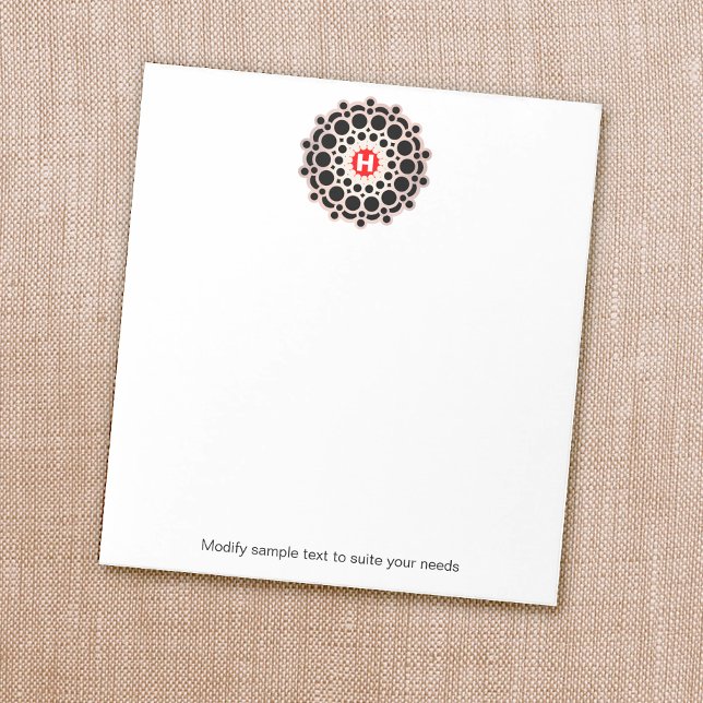 Elegant Gold Rosette Monogram Personalised Notepad (Creator Uploaded)