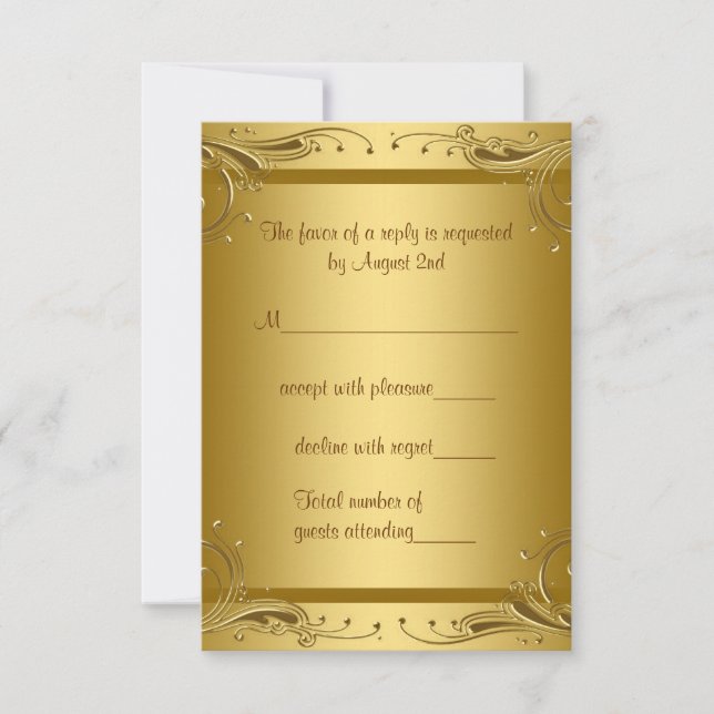 Elegant Gold RSVP (Front)