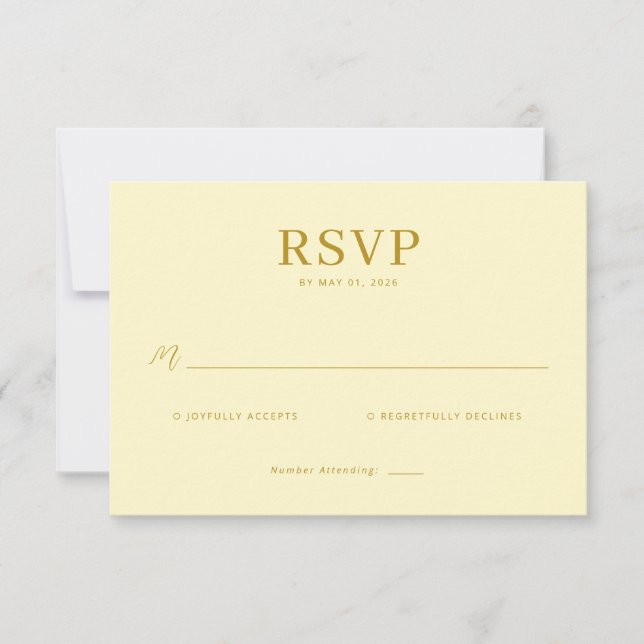 Elegant Gold RSVP Card (Front)