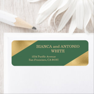 Elegant Gold Sage Green Return Address Labels