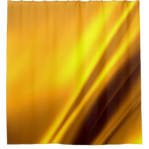 Elegant Gold Satin Faux Texture Look Shower Curtain