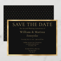 Elegant Gold Save The Date 50th Anniversary Card