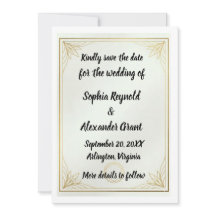 Elegant Gold Save the Date Minimalist Wedding
