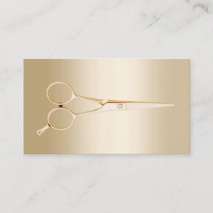 Elegant Gold Scissor Hair Stylist Business Card