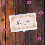 Elegant Gold Scissors Hairstylist Blush Pink Hair Business Card Holder<br><div class="desc">Elegant Gold Scissors Hairstylist Blush Pink Hair Business Card Case is perfect for any hair salon, barber shop, or beauty parlour. This elegant professional-looking card case is designed with a sleek modern look and features beautiful gold scissors with a blush pink background. Great hairstylist card case idea to start promoting...</div>