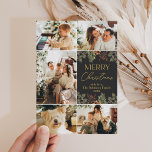 Elegant Gold Script 5 Photo Christmas Card<br><div class="desc">This elegant holiday card features five of your favourite personal photos in a unique,  layered look photo grid. To make advance changes,  select Personalise -> Edit using Design tool.</div>