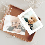 Elegant Gold Script Baby Photo Thank You Card<br><div class="desc">Elegant Gold Script Baby Photo Thank You Card. The back includes a message from the family and a 2nd photo. Click the edit button to customise this design with your photos and details.</div>