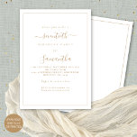 Elegant Gold Script Border 70th Birthday Party Invitation<br><div class="desc">Elegant Gold Script Border 70th Birthday Party. Available digitally or printed. A minimalist modern text design for your seventieth which is fully customisable, with a single line border. Change the words as required and you can also change text and background colours as well as lots more if you so wish...</div>