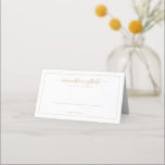 Elegant Gold Script Border 80th Birthday Party Place Card<br><div class="desc">Elegant Gold Script Border 80th Birthday Party.  A minimalist modern text design for your eightieth which is fully customisable,  with a single line border. Change the words as required.</div>