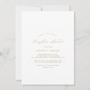 Elegant Gold Script Couples Shower Invitation