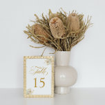 Elegant Gold Script Floral Wedding Table Number 15<br><div class="desc">Elegant Gold Script Floral Wedding Table Number Set. Look no further for your perfect floral wedding table numbers to make your special day shine. Your wedding table numbers give guests a glimpse of your wedding theme, so make it count. You already have enough on your plate. No need to make...</div>