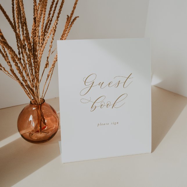 Elegant Gold Script Guest Book Sign (Creator Uploaded)