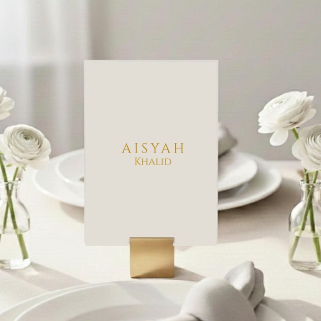 Elegant Gold Script Islamic Wedding Place Card (Creator Uploaded)