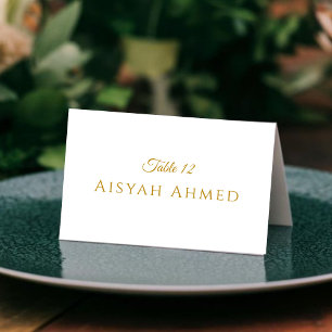 Elegant Gold Script Islamic Wedding Place Card