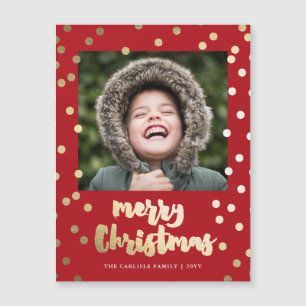 Elegant Gold Script Merry Christmas  Holiday Card