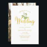 Elegant Gold Script Mistletoe Photo Winter Wedding Invitation<br><div class="desc">Featuring pretty,  romantic mistletoe over chic gold wedding script,  this elegant winter wedding invitation can be personalised with your special wedding day information set in classic gold typography. The reverse features you special photo or you can leave blank if you prefer. Designed by Thisisnotme©</div>