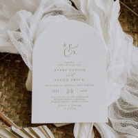 Elegant Gold Script Monogram Boho Arch Wedding