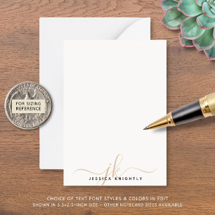 Elegant Gold Script Monogram Initials Minimalist Card