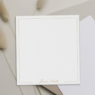 Elegant Gold Script Monogram Notepad