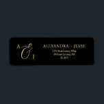 Elegant Gold Script Monogram Return Address Label<br><div class="desc">Elegant Gold Script Monogram These elegant gold script monogram return address labels are perfect for a simple wedding. The minimalist gold and white design features fancy romantic typography with modern glam style. Customisable in any colour. Keep the design minimal and classy, as is, or personalise it by adding your own...</div>