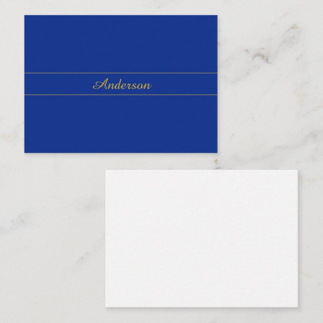 Elegant Gold Script on Navy Blue Background Card (Front/Back)