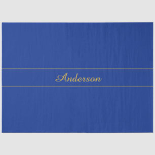 Elegant Gold Script on Navy Blue Background Tissue Paper