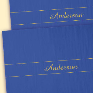 Elegant Gold Script on Navy Blue Background Tissue Paper
