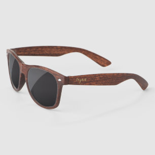 Elegant Gold Script Personalised Tortoise Shell Sunglasses