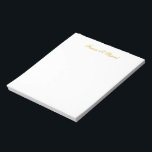 Elegant Gold Script Personalized Note Pad<br><div class="desc">Elegant gold script personalized note pad.</div>