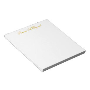 Elegant Gold Script Personalized Notepad