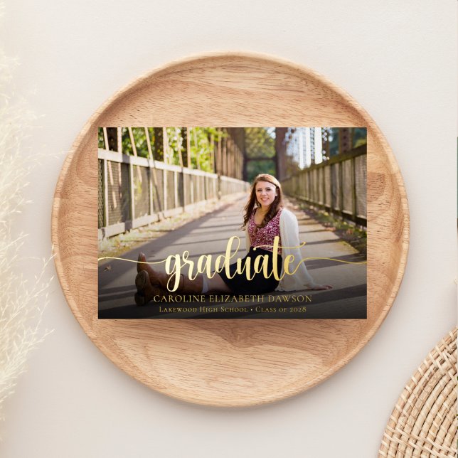Elegant Gold Script Photo Graduation (Creator Uploaded)