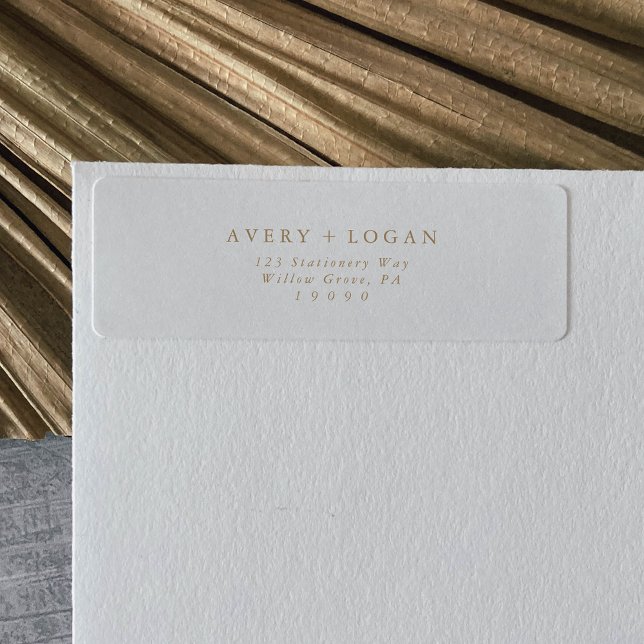 Elegant Gold Script Return Address Label (Creator Uploaded)