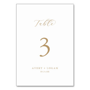 Elegant Gold Script Table Number