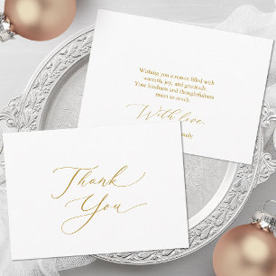 Elegant Gold Script Thank You Card