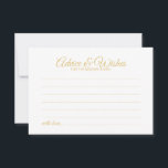 Elegant Gold Script Wedding Advice and Wishes Card<br><div class="desc">Add a personal touch to your wedding with an elegant wedding advice and wishes card. This advice card features title in gold modern elegant calligraphy font style and details in gold sans serif font style on white background. Perfect for wedding, baby shower, birthday party, bridal shower, bachelorette party and any...</div>