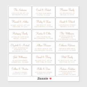 Elegant Gold Script Wedding Guest Address