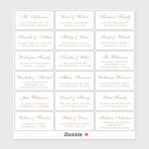 Elegant Gold Script Wedding Guest Address Labels