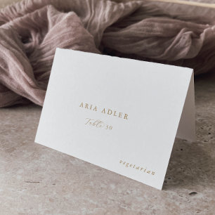 Elegant Gold Script Wedding Menu Option Place Card