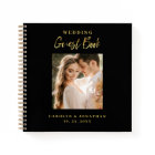 Elegant Gold Script Wedding Photo Guestbook