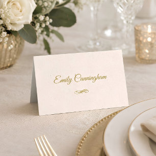 Elegant Gold Script Wedding Place Card