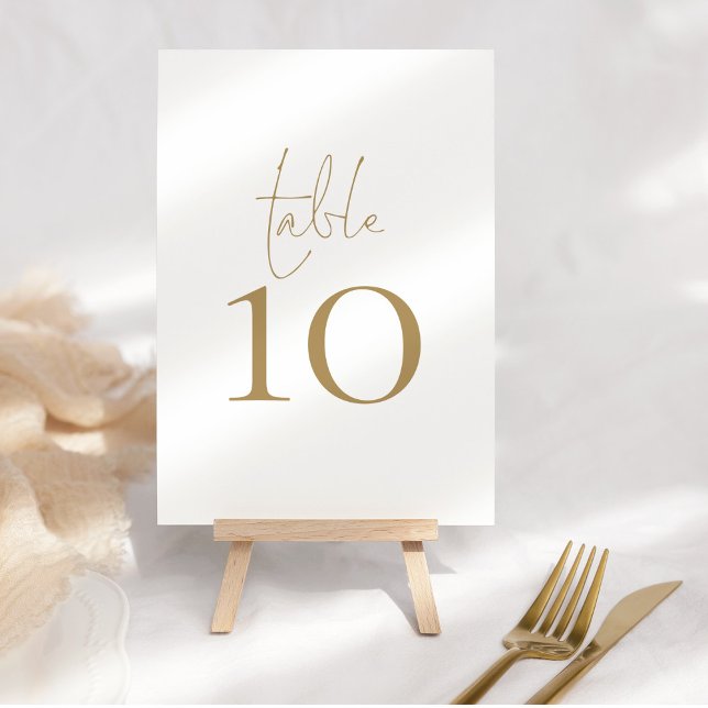 Elegant Gold Script Wedding Table Number (Elegant table number. Add each number to your cart individually)