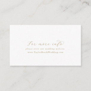 Elegant Gold Script Wedding Website Enclosure Card