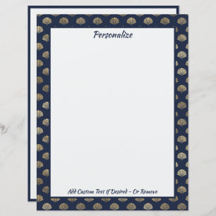 Elegant Gold Seashells Ocean Beach Theme