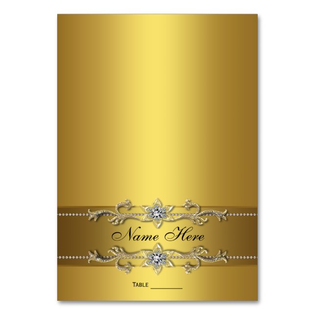Elegant Gold Seating Card (Front)