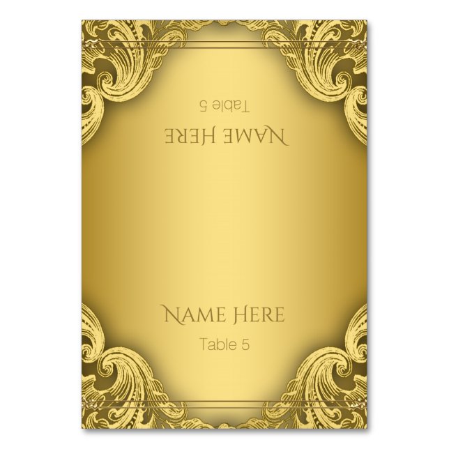 Elegant Gold Seating Cards (Front)