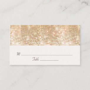 Elegant Gold Sequins Wedding Occasion Place Card
