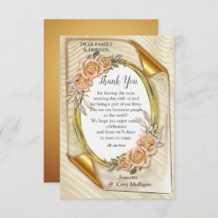 Elegant Gold shades & Abstract flowers  RSVP Card