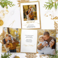 Elegant Gold Shimmer Merriest Calligraphy & Photo